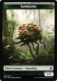 Saproling // Manifest Double-sided Token [Commander 2019 Tokens] | Arkham Games and Comics