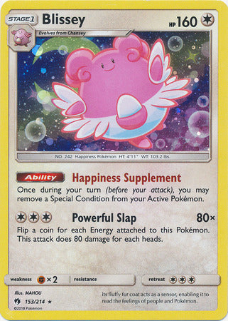 Blissey (153/214) (Cosmos Holo) [Sun & Moon: Lost Thunder] | Arkham Games and Comics