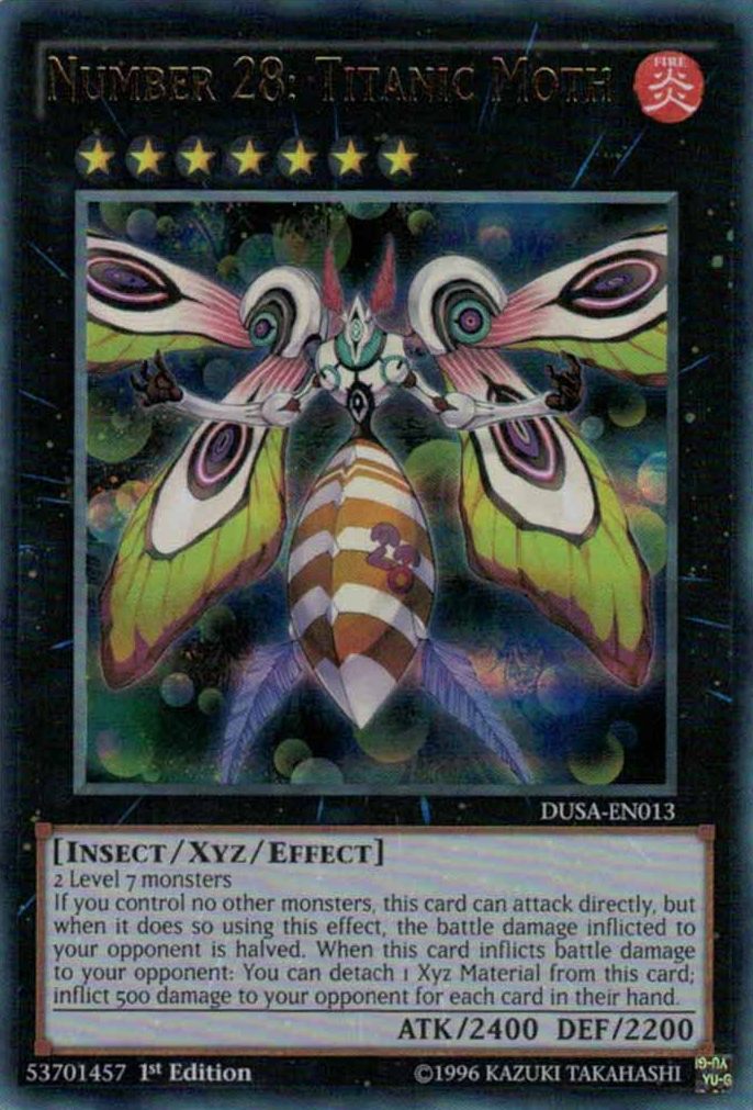 Number 28: Titanic Moth [DUSA-EN013] Ultra Rare | Arkham Games and Comics