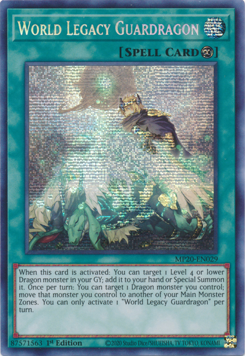 World Legacy Guardragon [MP20-EN029] Prismatic Secret Rare | Arkham Games and Comics