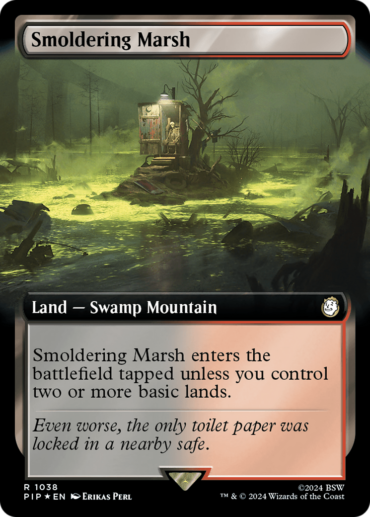 Smoldering Marsh (Extended Art) (Surge Foil) [Fallout] | Arkham Games and Comics