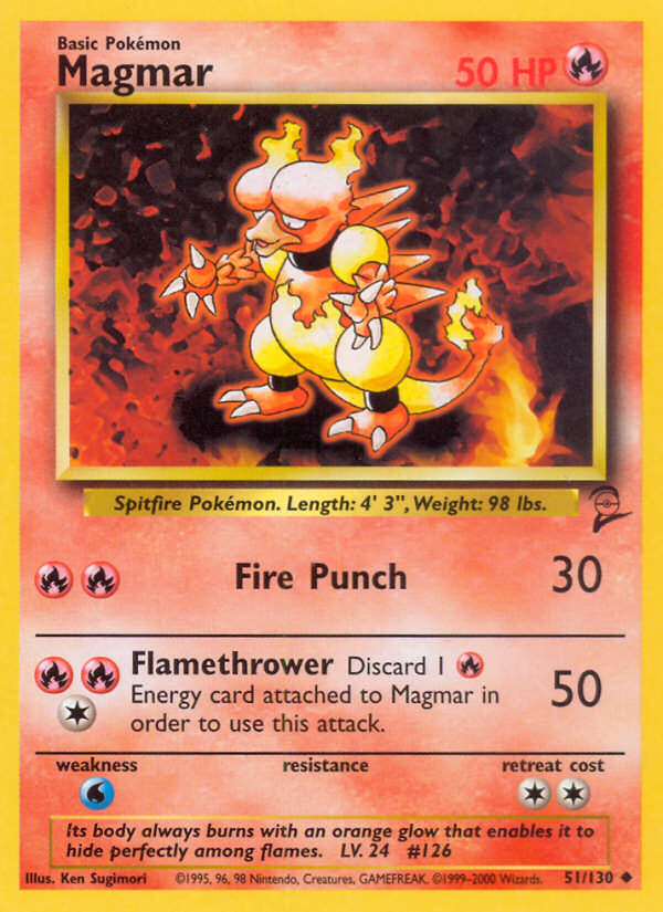 Magmar (51/130) [Base Set 2] | Arkham Games and Comics