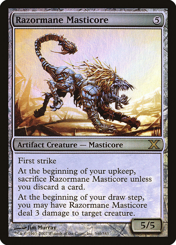 Razormane Masticore (Premium Foil) [Tenth Edition] | Arkham Games and Comics