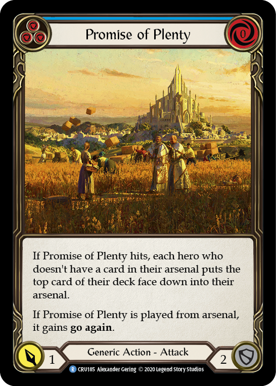 Promise of Plenty (Blue) [CRU185] (Crucible of War)  1st Edition Normal | Arkham Games and Comics
