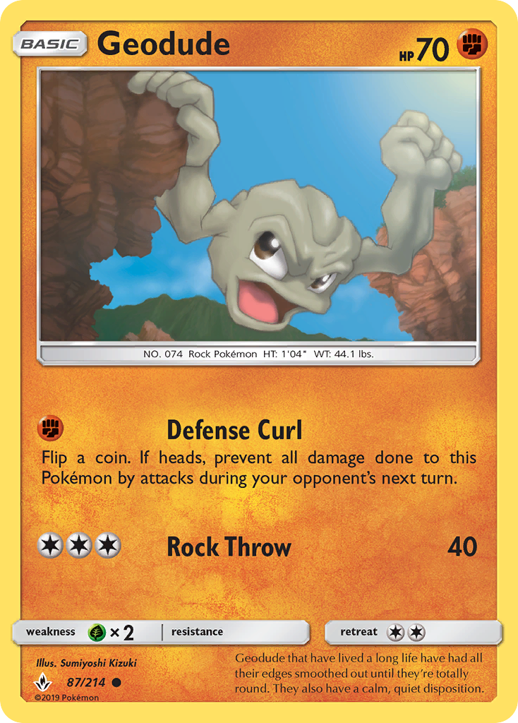 Geodude (87/214) [Sun & Moon: Unbroken Bonds] | Arkham Games and Comics