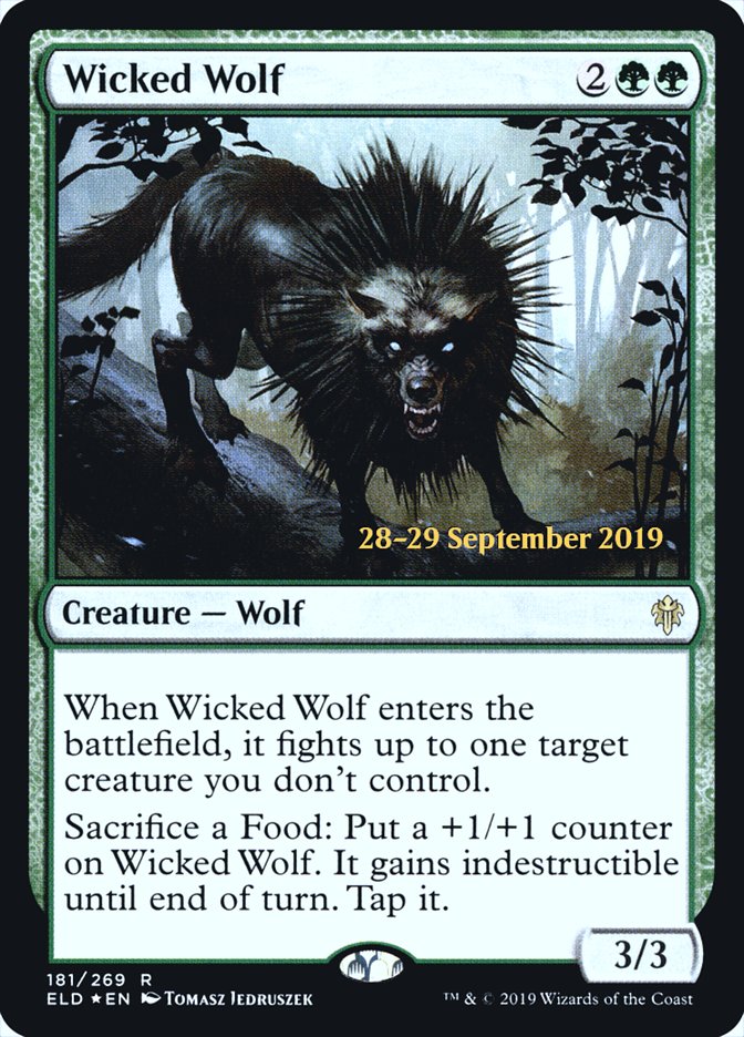 Wicked Wolf  [Throne of Eldraine Prerelease Promos] | Arkham Games and Comics