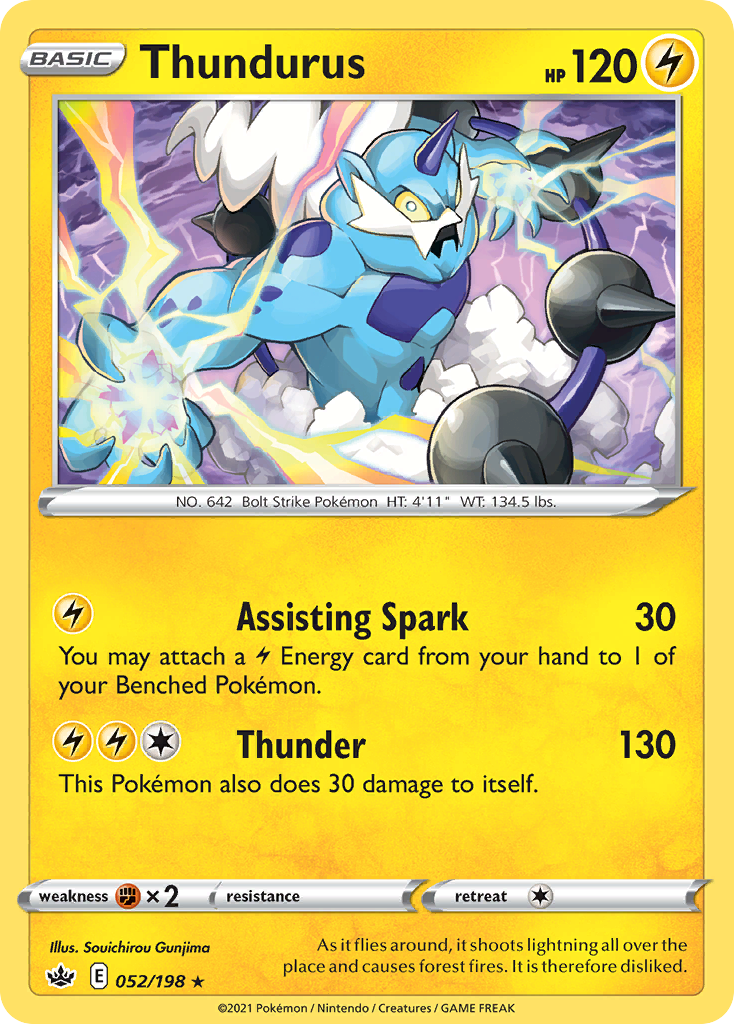 Thundurus (052/198) (Theme Deck Exclusive) [Sword & Shield: Chilling Reign] | Arkham Games and Comics