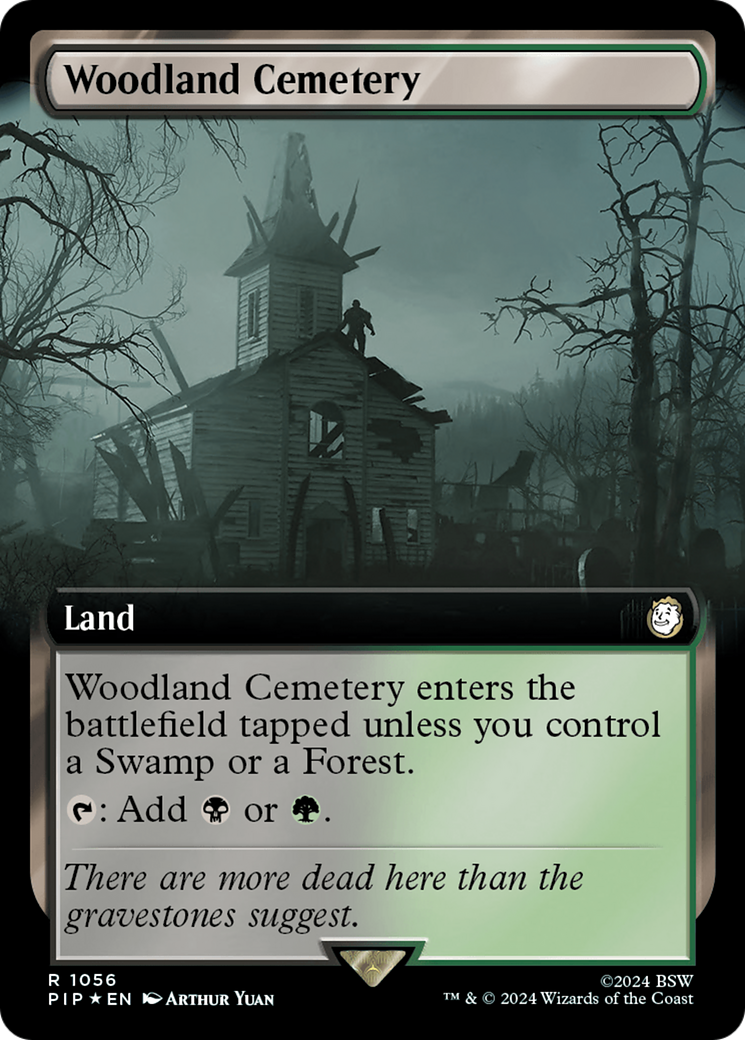 Woodland Cemetery (Extended Art) (Surge Foil) [Fallout] | Arkham Games and Comics