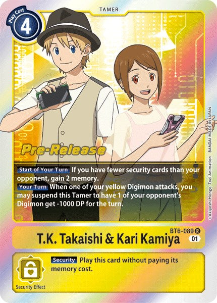 T.K. Takaishi & Kari Kamiya [BT6-089] [Double Diamond Pre-Release Cards] | Arkham Games and Comics