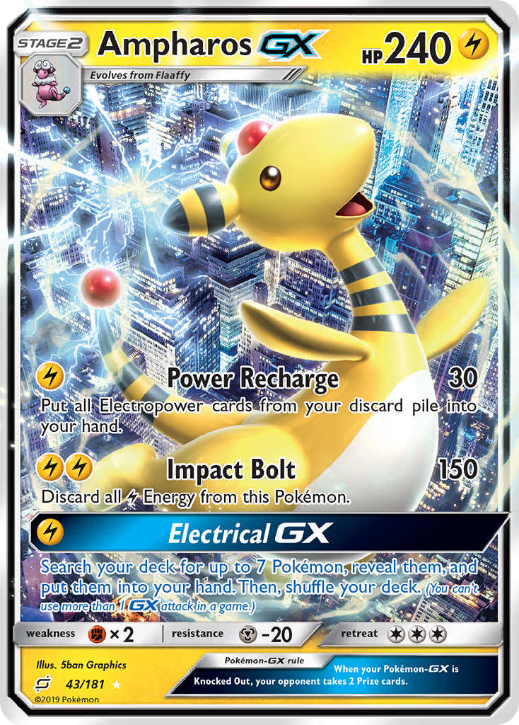 Ampharos GX (43/181) [Sun & Moon: Team Up] | Arkham Games and Comics