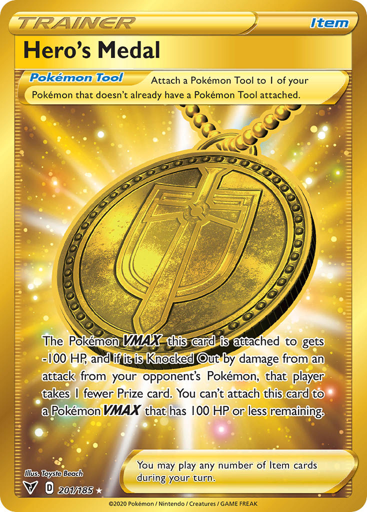 Hero's Medal (201/185) [Sword & Shield: Vivid Voltage] | Arkham Games and Comics