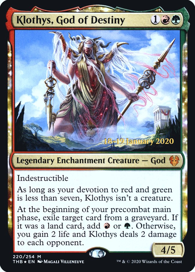 Klothys, God of Destiny [Theros Beyond Death Prerelease Promos] | Arkham Games and Comics