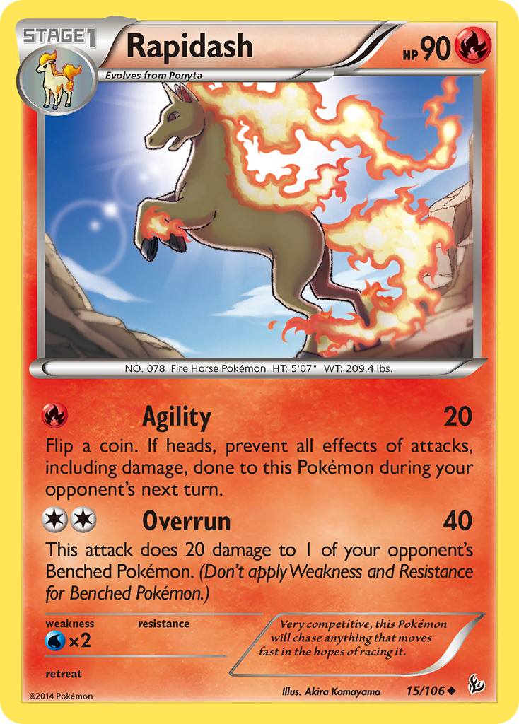 Rapidash (15/106) [XY: Flashfire] | Arkham Games and Comics