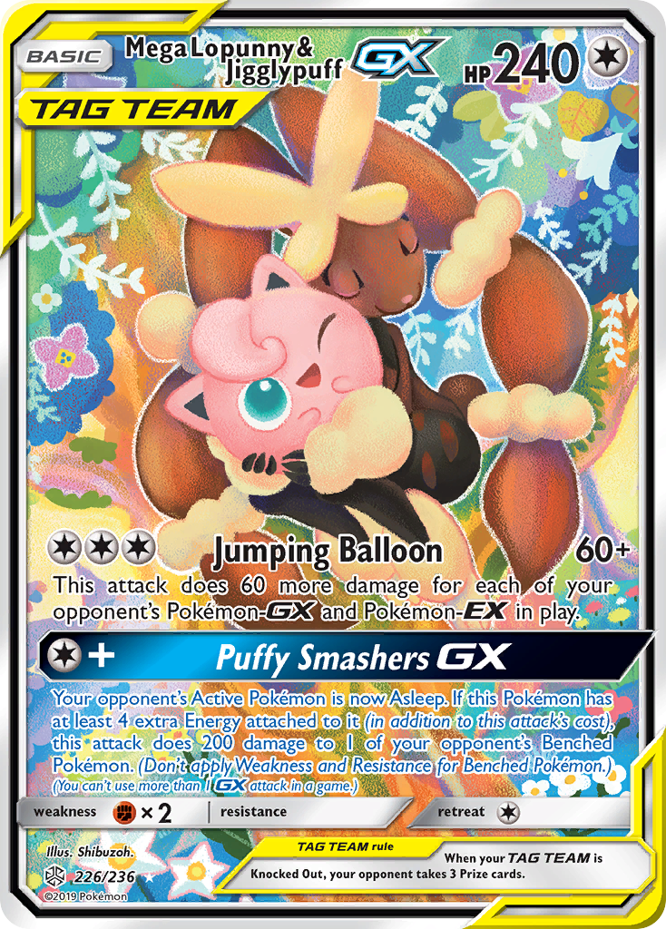 Mega Lopunny & Jigglypuff GX (226/236) [Sun & Moon: Cosmic Eclipse] | Arkham Games and Comics