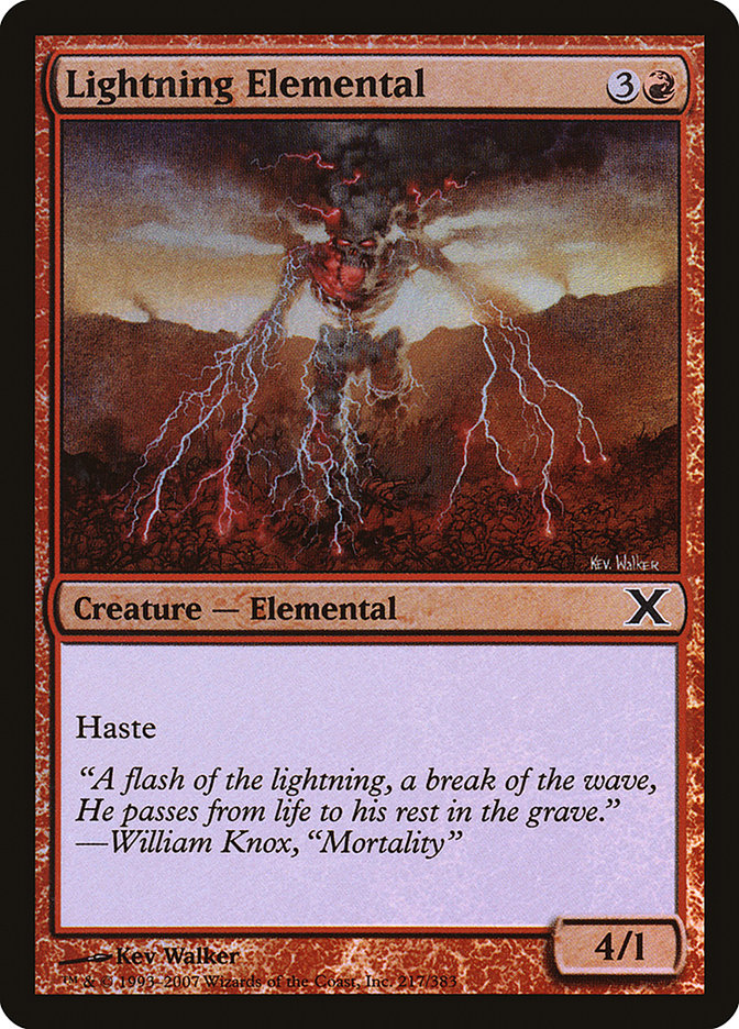 Lightning Elemental (Premium Foil) [Tenth Edition] | Arkham Games and Comics