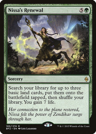 Nissa's Renewal [Battle for Zendikar] | Arkham Games and Comics