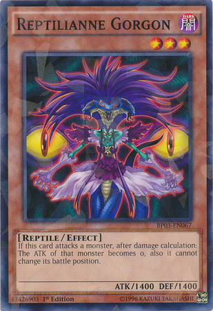 Reptilianne Gorgon [BP03-EN067] Shatterfoil Rare | Arkham Games and Comics