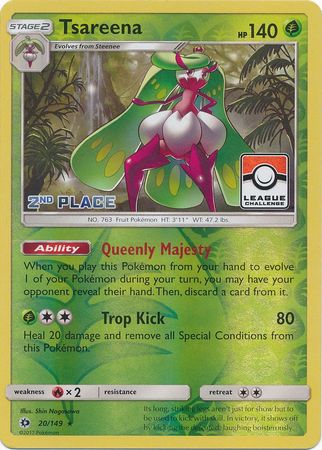 Tsareena (20/149) (League 2nd Place) [Sun & Moon: Base Set] | Arkham Games and Comics