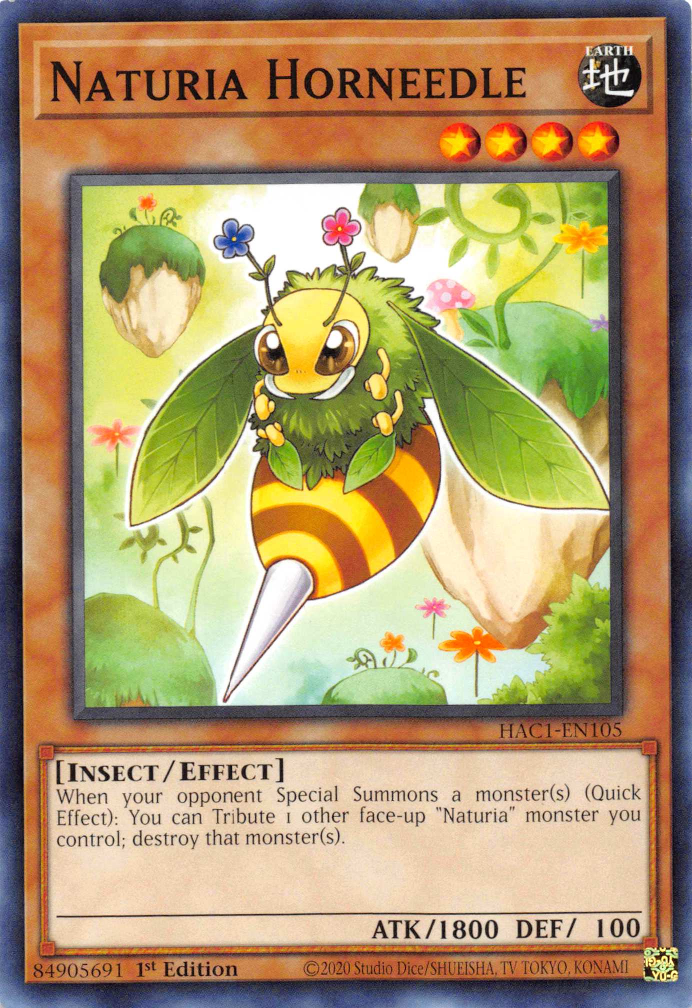 Naturia Horneedle (Duel Terminal) [HAC1-EN105] Parallel Rare | Arkham Games and Comics