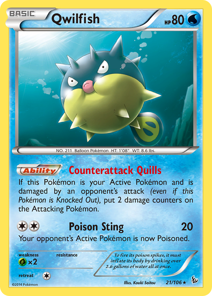 Qwilfish (21/106) [XY: Flashfire] | Arkham Games and Comics