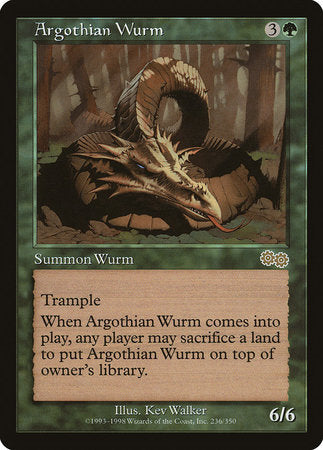 Argothian Wurm [Urza's Saga] | Arkham Games and Comics