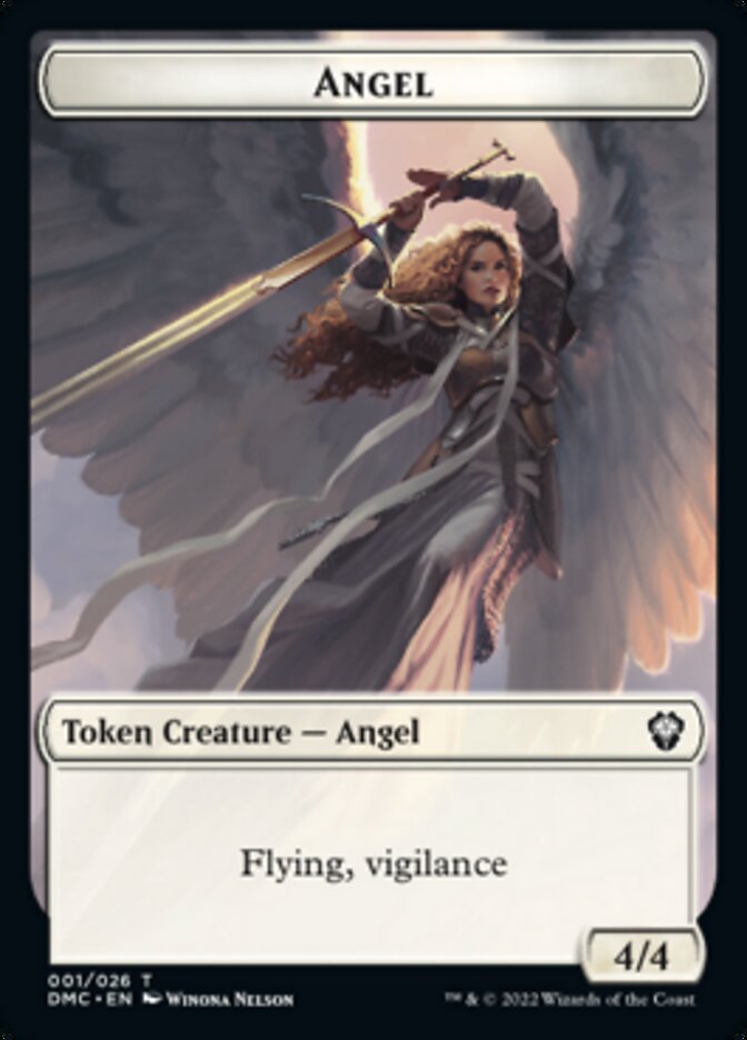 Kavu // Angel Double-Sided Token [Dominaria United Commander Tokens] | Arkham Games and Comics