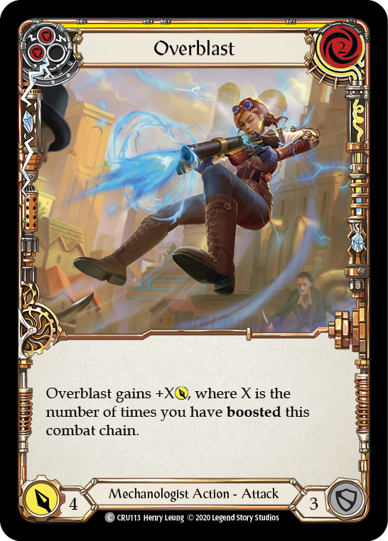 Overblast (Yellow) [CRU113] (Crucible of War)  1st Edition Rainbow Foil | Arkham Games and Comics