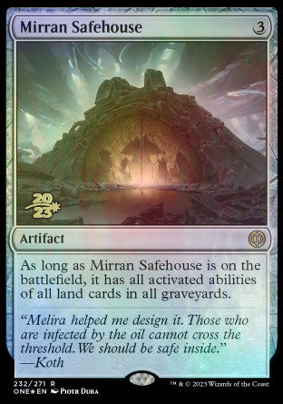 Mirran Safehouse [Phyrexia: All Will Be One Prerelease Promos] | Arkham Games and Comics