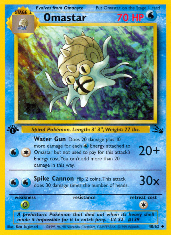 Omastar (40/62) [Fossil 1st Edition] | Arkham Games and Comics