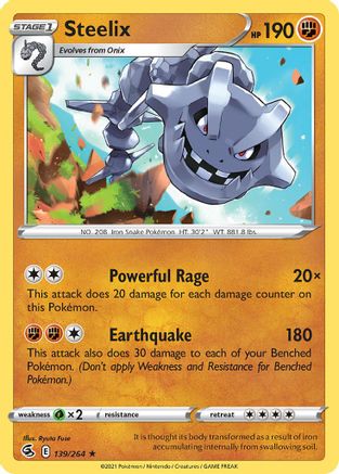 Steelix (139/264) (Theme Deck Exclusive) [Sword & Shield: Fusion Strike] | Arkham Games and Comics