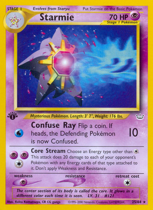 Starmie (25/64) [Neo Revelation 1st Edition] | Arkham Games and Comics