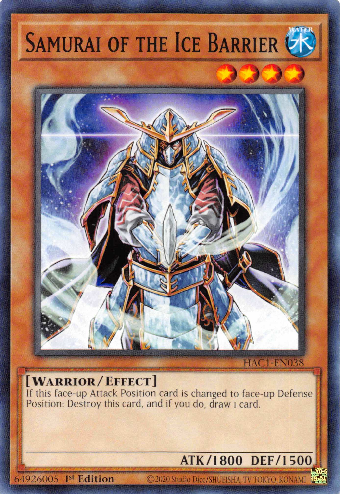 Samurai of the Ice Barrier (Duel Terminal) [HAC1-EN038] Parallel Rare | Arkham Games and Comics