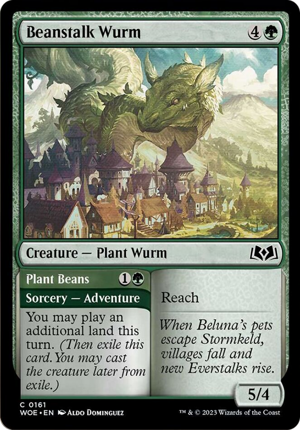 Beanstalk Wurm // Plant Beans [Wilds of Eldraine] | Arkham Games and Comics