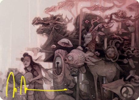 March of Burgeoning Life Art Card (Gold-Stamped Signature) [Kamigawa: Neon Dynasty Art Series] | Arkham Games and Comics