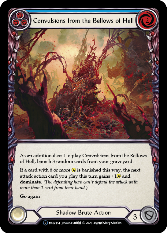 Convulsions from the Bellows of Hell (Blue) [U-MON134-RF] (Monarch Unlimited)  Unlimited Rainbow Foil | Arkham Games and Comics