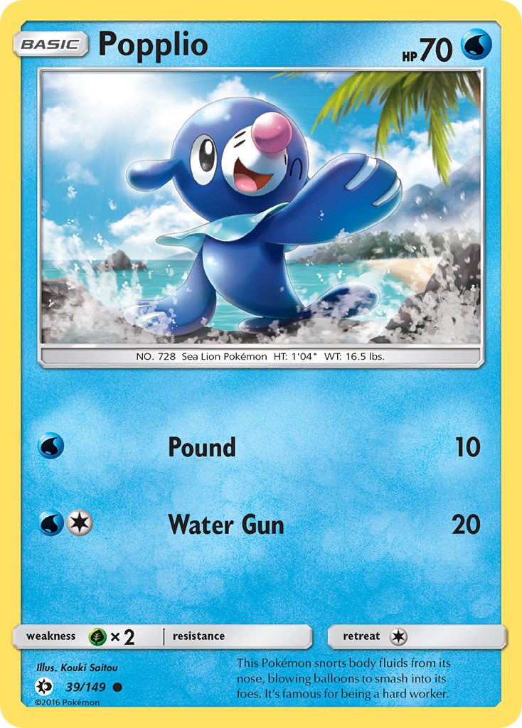 Popplio (39/149) [Sun & Moon: Base Set] | Arkham Games and Comics