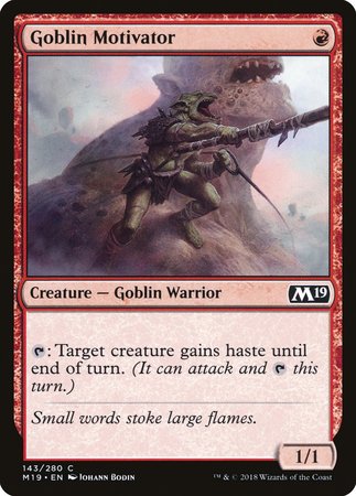 Goblin Motivator [Core Set 2019] | Arkham Games and Comics
