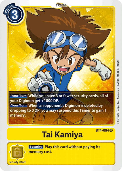 Tai Kamiya [BT4-094] [Great Legend] | Arkham Games and Comics