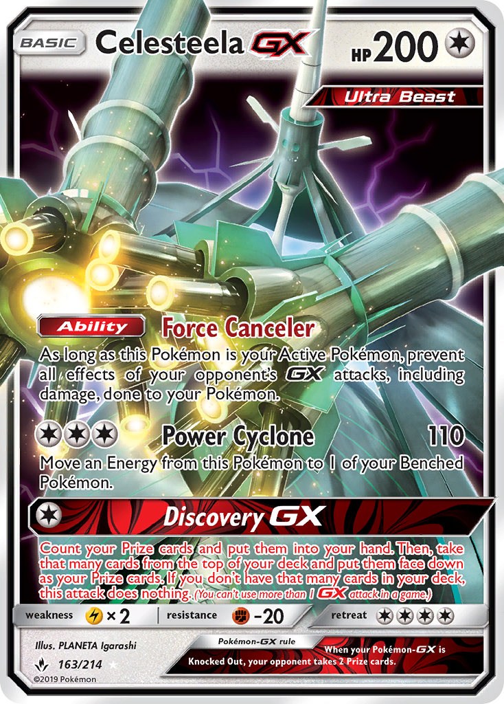 Celesteela GX (163/214) [Sun & Moon: Unbroken Bonds] | Arkham Games and Comics