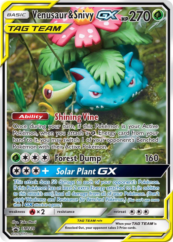 Venusaur & Snivy GX (SM229) [Sun & Moon: Black Star Promos] | Arkham Games and Comics