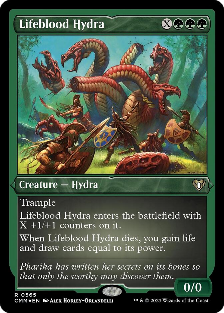 Lifeblood Hydra (Foil Etched) [Commander Masters] | Arkham Games and Comics