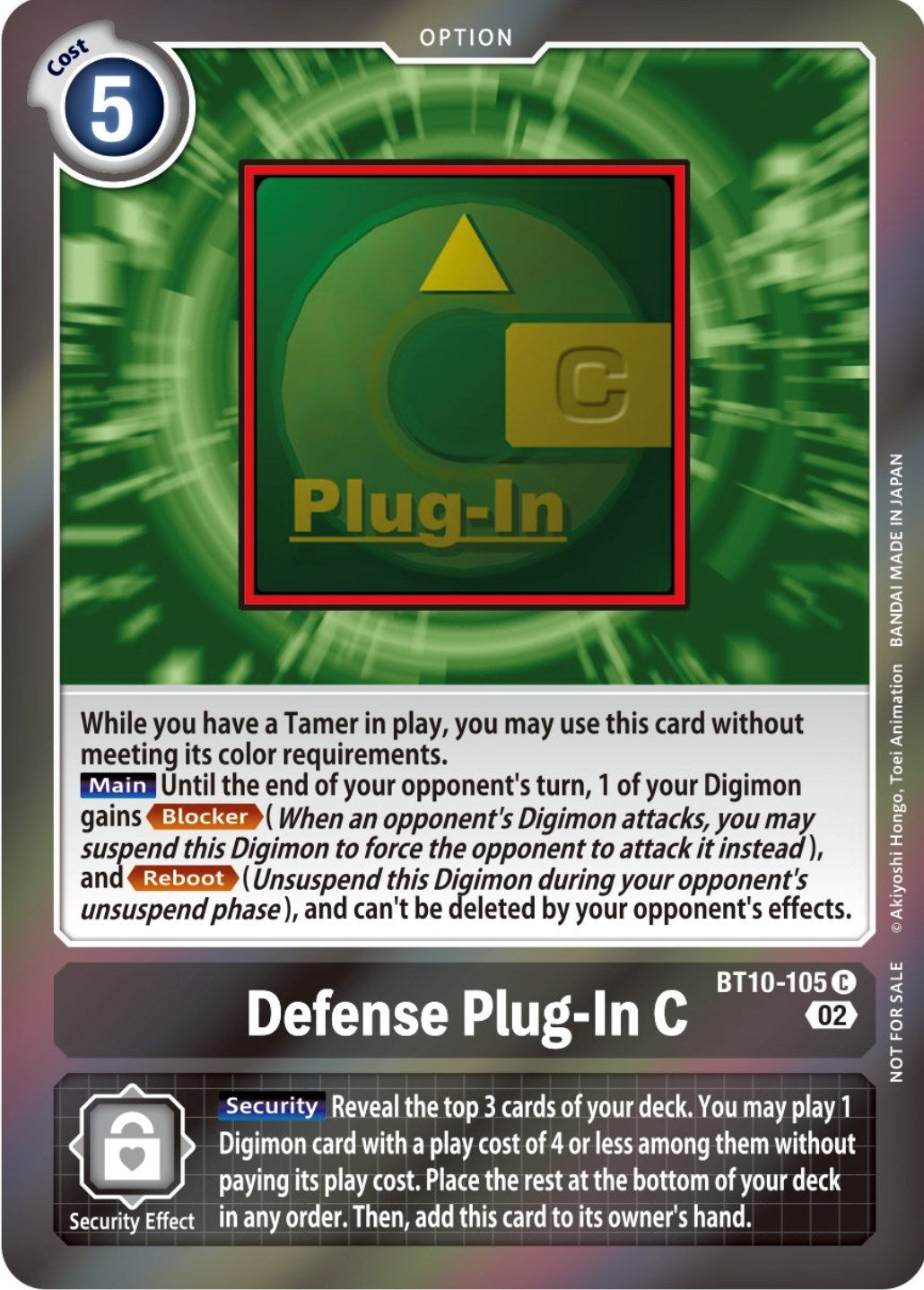 Defense Plug-In C [BT10-105] (Event Pack 4) [Xros Encounter Promos] | Arkham Games and Comics