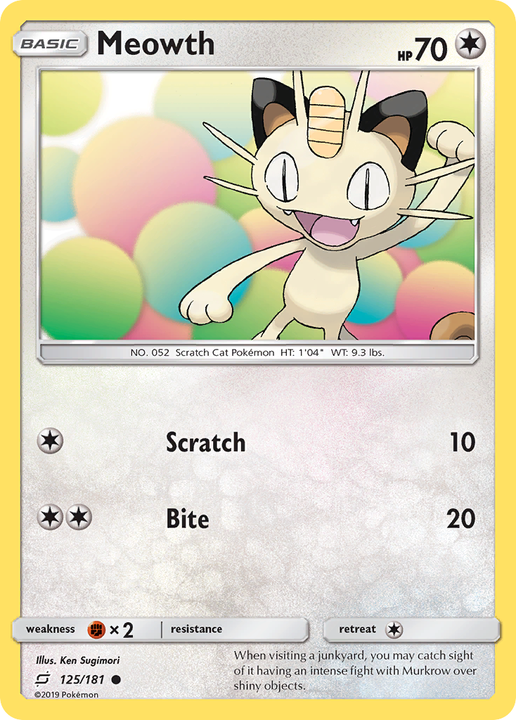 Meowth (125/181) [Sun & Moon: Team Up] | Arkham Games and Comics