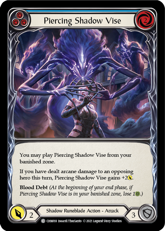 Piercing Shadow Vise (Blue) [CHN018] (Monarch Chane Blitz Deck) | Arkham Games and Comics