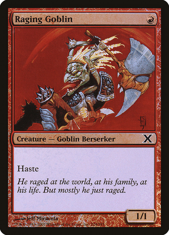 Raging Goblin (Premium Foil) [Tenth Edition] | Arkham Games and Comics