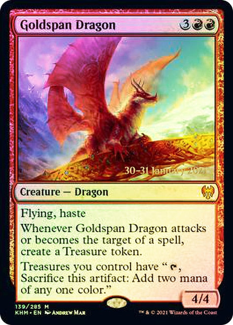 Goldspan Dragon  [Kaldheim Prerelease Promos] | Arkham Games and Comics