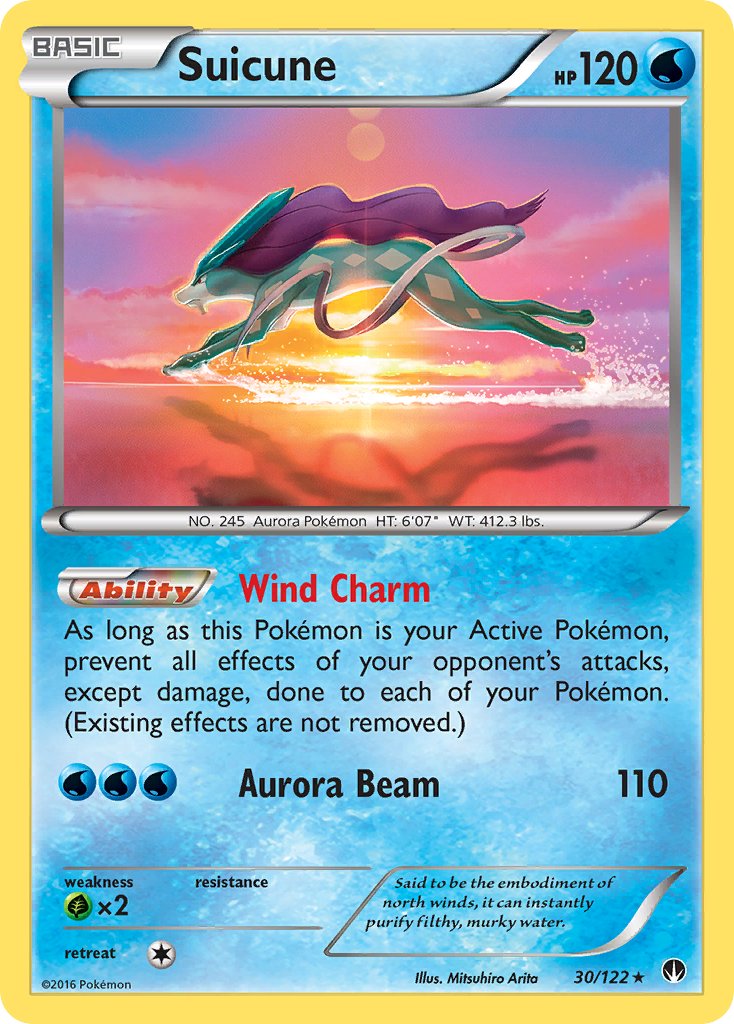 Suicune (30/122) (Cosmos Holo) (Blister Exclusive) [XY: BREAKpoint] | Arkham Games and Comics