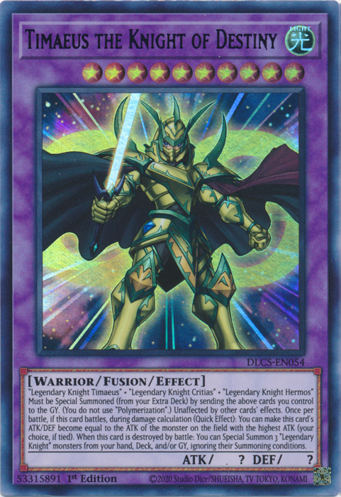 Timaeus the Knight of Destiny (Green) [DLCS-EN054] Ultra Rare | Arkham Games and Comics