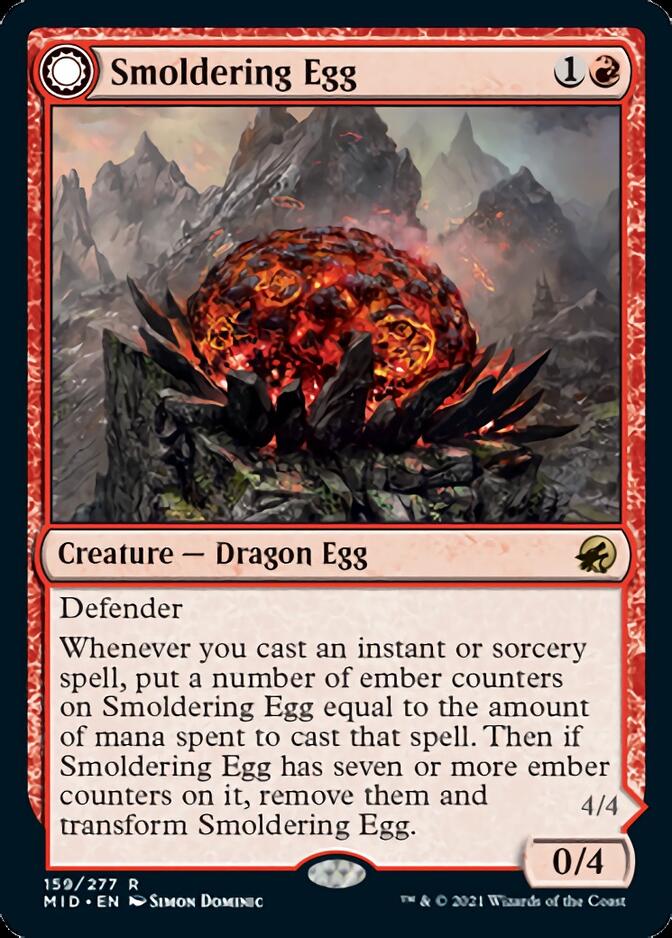 Smoldering Egg // Ashmouth Dragon [Innistrad: Midnight Hunt] | Arkham Games and Comics