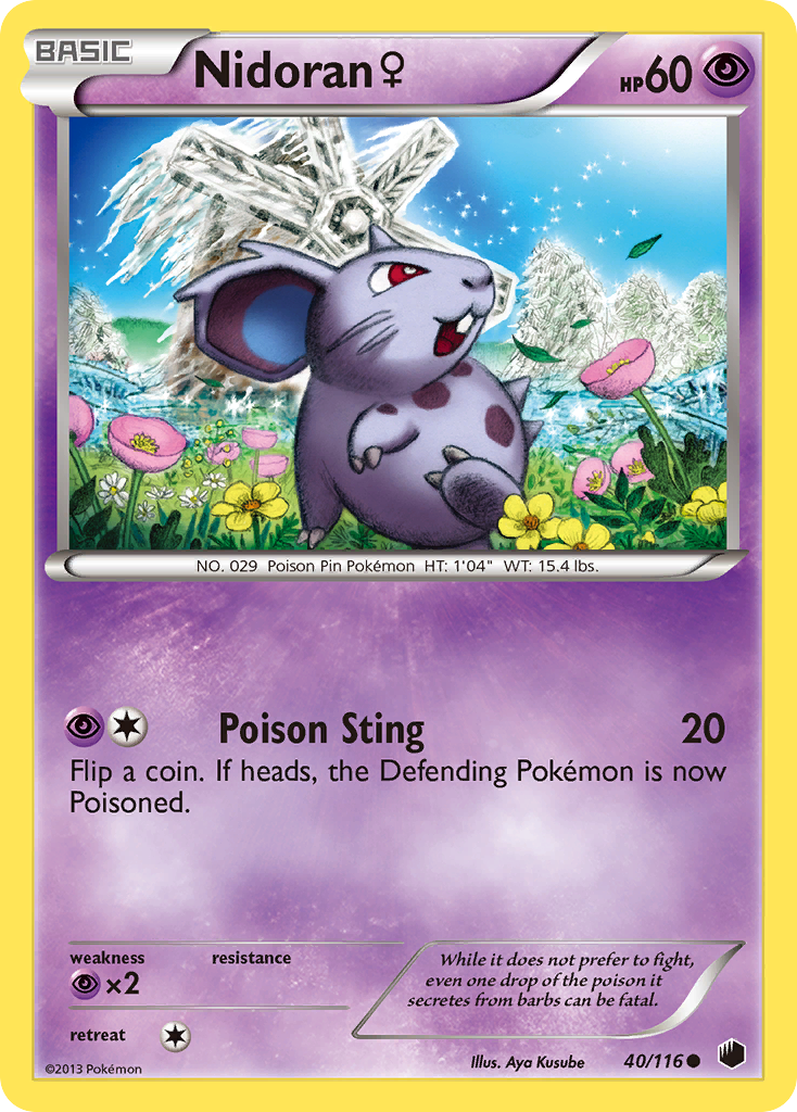 Nidoran (40/116) (Female) [Black & White: Plasma Freeze] | Arkham Games and Comics